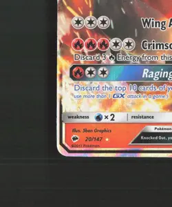 Charizard GX 20/147 Burning Shadows Ultra Rare Holo Pokemon Card LP - Image 5