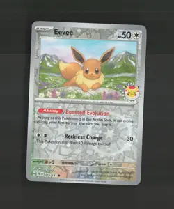 Eevee 074/131 Prismatic Evolutions Reverse Holo SWIRL Promo Pokemon Card NM - Image 1