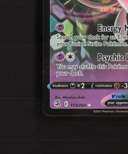 Mew V 113/264 Fusion Strike Ultra Rare Holo Pokemon Card NM - Image 5