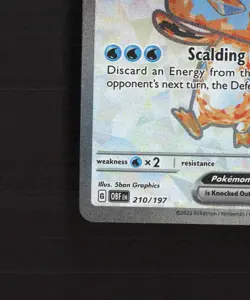 Eiscue ex 210/197 Obsidian Flames Full Art Ultra Rare Holo Pokemon Card NM - Image 5