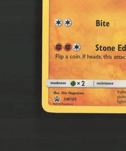 Lycanroc SM105 Sun & Moon Black Star Promo Cosmos Holo Pokemon Card DMG - Image 5