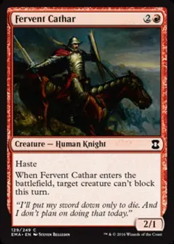 1x Fervent Cathar - Foil MTG Eternal Masters NM Magic Foil - Image 1