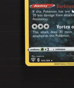 Darkrai 105/189 Darkness Ablaze Cosmos Holo Rare Pokemon Card LP - Image 5