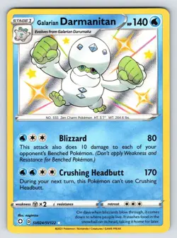 Galarian Darmanitan SV024/SV122 Shining Fates Shiny Holo Rare Pokemon Card NM - Image 1