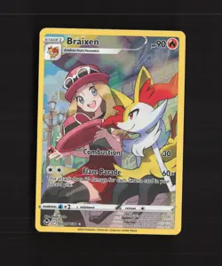 Braixen TG01/TG30 Silver Tempest Full Art Ultra Rare Holo Pokemon Card NM - Image 1