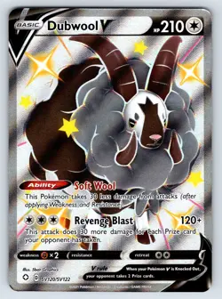 Dubwool V SV120/SV122 Shining Fates Full Art Shiny Holo Rare Pokemon Card - Image 1