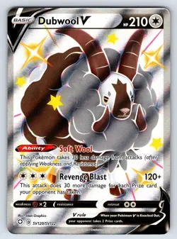 Dubwool V SV120/SV122 Shining Fates Full Art Shiny Holo Rare Pokemon Card - Image 4