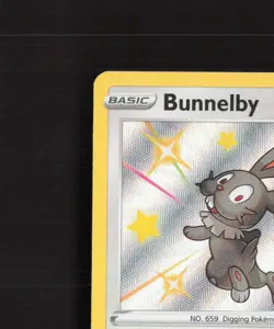 Bunnelby SV097/SV122 Shining Fates Shiny Holo Rare Pokemon Card LP+ - Image 3