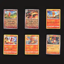 Charmander Reverse HOLO & Regular Collection Bundle Set 6 Pokemon Cards Lot - Image 1