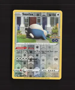 Snorlax 055/078 Pokemon GO Reverse Holo Rare Pokemon Card LP - Image 1