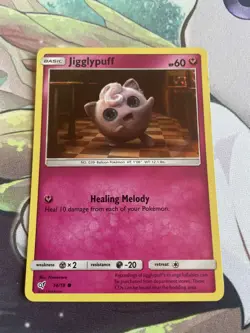Jigglypuff 14/18 Detective Pikachu Common Holo Pokemon Card LP - Image 1
