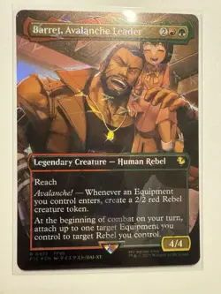 Barret, Avalanche Leader (Borderless) (Chocobo Track Foil) ✅ FF ✅ (mtg) - Image 1