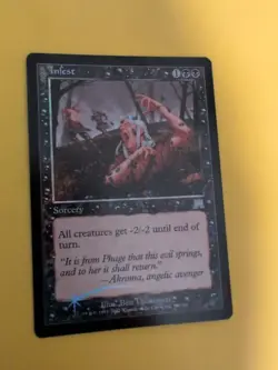 Infest. Sorcery Onslaught. MTG Card. Old vintage FOIL. Shooting star. - Image 1