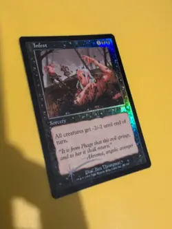 Infest. Sorcery Onslaught. MTG Card. Old vintage FOIL. Shooting star. - Image 2