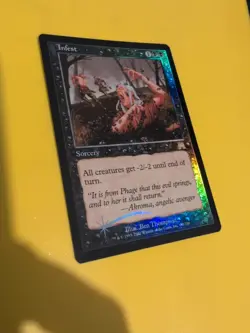Infest. Sorcery Onslaught. MTG Card. Old vintage FOIL. Shooting star. - Image 4