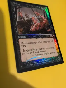 Infest. Sorcery Onslaught. MTG Card. Old vintage FOIL. Shooting star. - Image 5