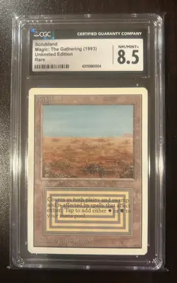 Scrubland Unlimited Edition CGC 8.5 Mtg Dual Land Reserved List Magic Gathering - Image 1