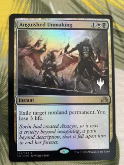 1x ANGUISHED UNMAKING *PROMO FOIL* MTG SOI NM/MT Planeswalker Stamp EDH Pioneer - Image 1