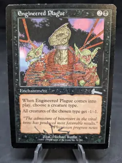Engineered Plague | MTG Magic Urza's Legacy | Artist Signed | Miscut | MP - Image 1