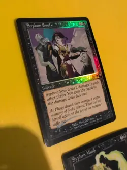 Syphon Soul & Syphon Mind. Onslaught. MTG Card. Old vintage FOIL. Shooting star. - Image 2