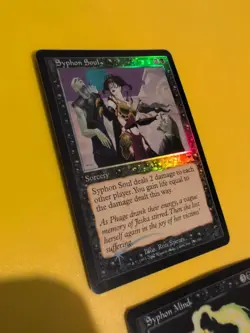 Syphon Soul & Syphon Mind. Onslaught. MTG Card. Old vintage FOIL. Shooting star. - Image 3
