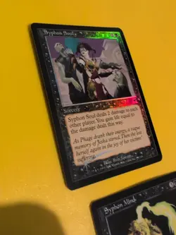 Syphon Soul & Syphon Mind. Onslaught. MTG Card. Old vintage FOIL. Shooting star. - Image 4
