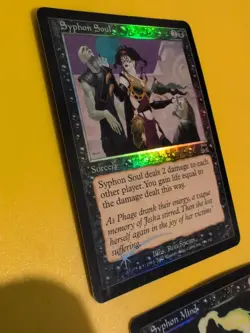 Syphon Soul & Syphon Mind. Onslaught. MTG Card. Old vintage FOIL. Shooting star. - Image 5