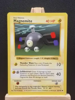 Pokemon 1999 WOTC Base Set Shadowless Magnemite 053/102 - Excellent - Image 1