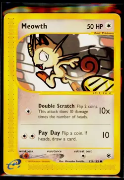 Pokemon TCG - Expedition Base Set - Meowth 121/165 HP - Image 1