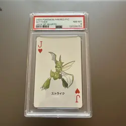 2004 Pokemon Firered Playing Cards Scyther Jack Of Hearts PSA 8 - Image 1