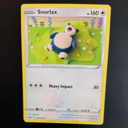 SNORLAX 109/159 POKEMON CARD (CROWN ZENITH SET) CROCHET / KNITTED ASAKO - Image 1