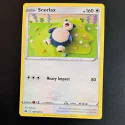 SNORLAX 109/159 POKEMON CARD (CROWN ZENITH SET) CROCHET / KNITTED ASAKO - Image 2
