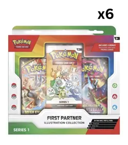 Pokemon TCG First Partner Illustration Collection Series 1 Sealed Case (6) - Image 1