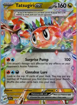 TATSUGIRI EX 142/191 DOUBLE RARE SURGING SPARKS POKEMON NM - Image 1