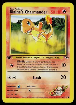 Pokemon Card - Blaine's Charmander Gym Heroes 61/132 Common 1st Edition - Image 1