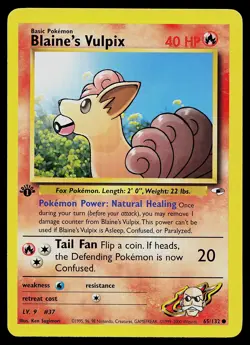 Pokemon Card - Blaine's Vulpix Gym Heroes 65/132 Common 1st Edition - Image 1