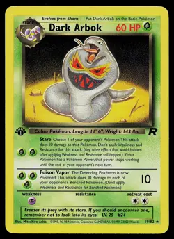 Pokemon Card - Dark Arbok Team Rocket 19/82 1st Edition Rare - Image 1