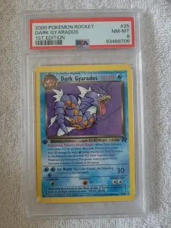NON-HOLO Dark Gyarados 1st edition PSA 8 MINT GRADED Pokemon ROCKET 25/82 FIRST - Image 1