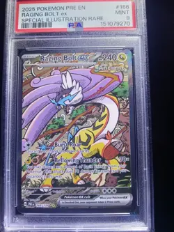2025 POKEMON PRISMATIC EVOLUTIONS SPECIAL ILLUSTRATION RARE RAGING BOLT EX #166 - Image 1