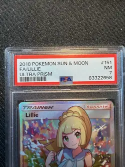 2018 Pokemon sun & moon #151Ultra Prism FA/Lillie NM 7 - Image 1