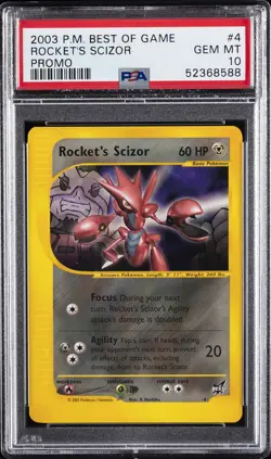 2003 POKEMON BEST OF GAME PROMO #4 ROCKET'S SCIZOR PSA 10 - Image 1