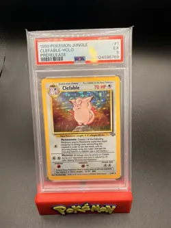 1999 Pokemon Jungle CLEFABLE HOLO RARE PRERELEASE STAMP SP #1/64 PSA 5-s - Image 1