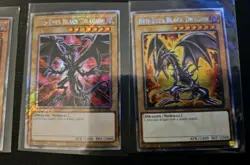 3x Red-Eyes Black Dragon Platinum Secret Rare YUGIOH NM Playset 3 Arts NM-/LP+ - Image 3