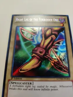 Right Leg of the Forbidden One LCYW-EN302 Secret Rare 1st Ed LP - Image 3