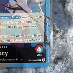 Lucy OP15-002 Leader One Piece CCG 5000 Power Dressrosa Revolutionary Army - Image 4