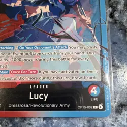 Lucy OP15-002 Leader One Piece CCG 5000 Power Dressrosa Revolutionary Army - Image 5
