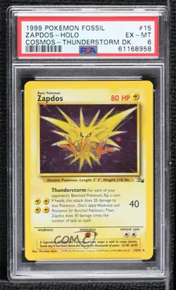 Cosmos Holo - Zapdos (Thunderstorm Gift Box) Pokemon Fossil PSA 6 1999 - Image 1