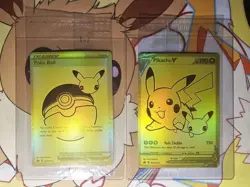 Sealed Pikachu v Gold and Pokeball SWSH145/SWSH146 Pokemon TCG Celebrations - Image 1