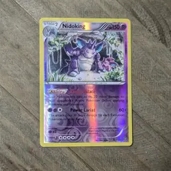 Nidoking Pokemon - 45/114 - Rare - Reverse Holo - XY - Steam Siege - LP - Image 1