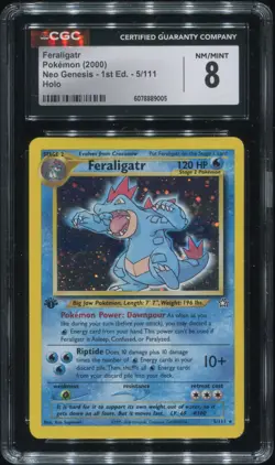 1st Edition Feraligatr 5/111 Neo Genesis Holo Pokemon TCG WOTC Vintage CGC 8 - Image 1